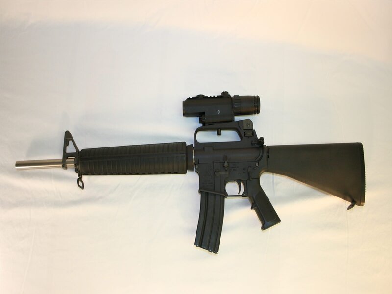 Black Rifle with Scope — Neutral, Photograph, Magazine