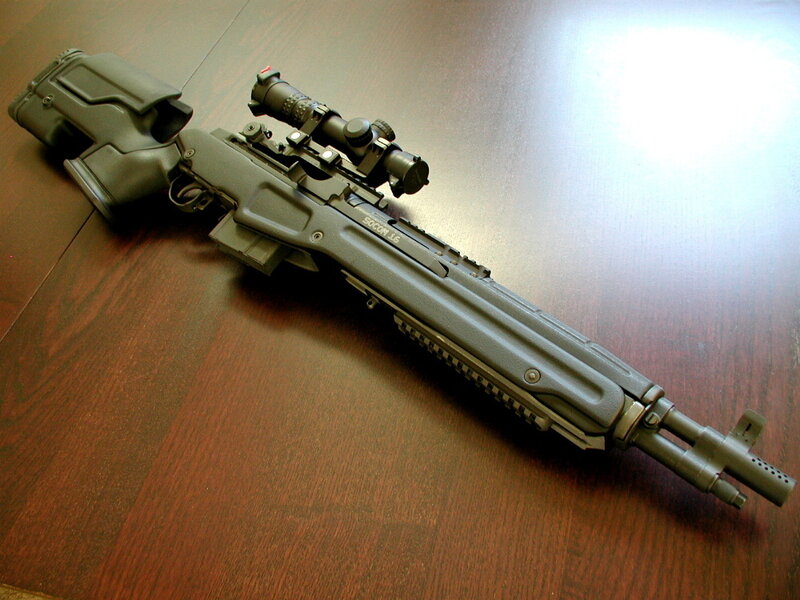 Black Rifle with Scope — Neutral, Photograph, Stock