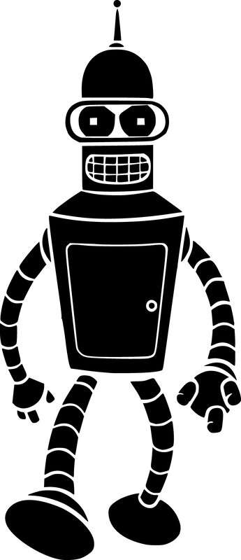 Black Robot Figure — Neutral