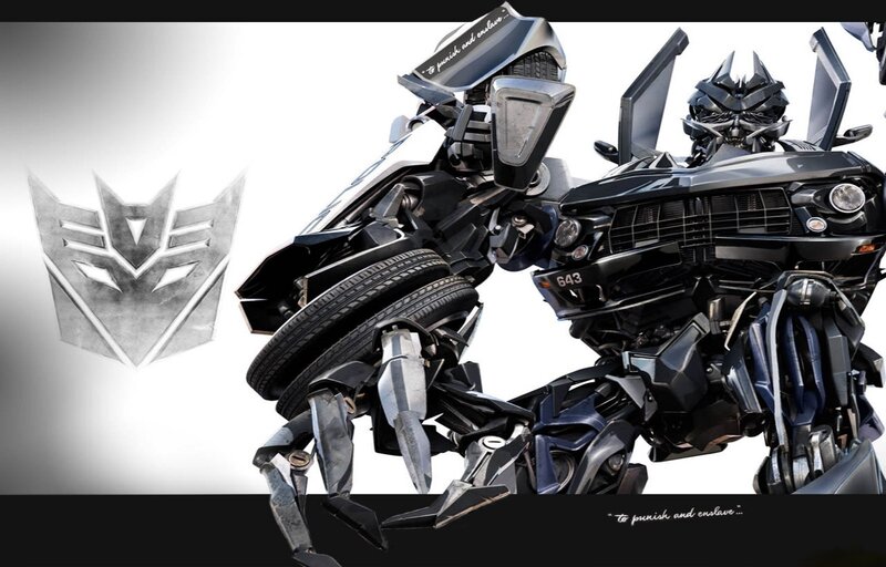 Black Robot Transformer — Dramatic, Digital Art