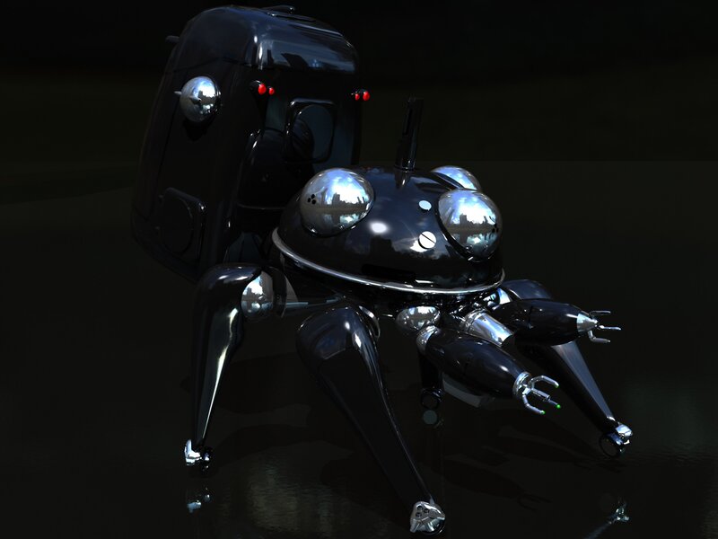 black robotic spider drone