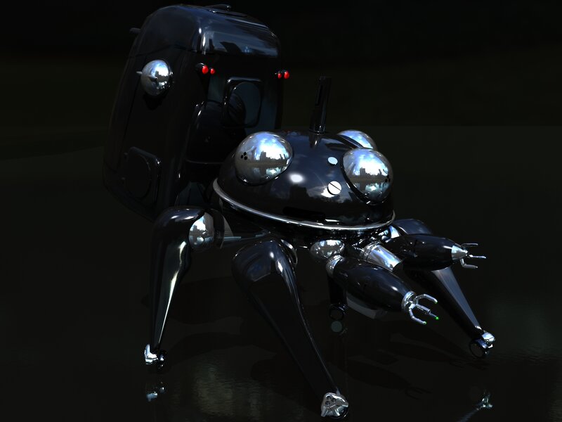 black robotic spider