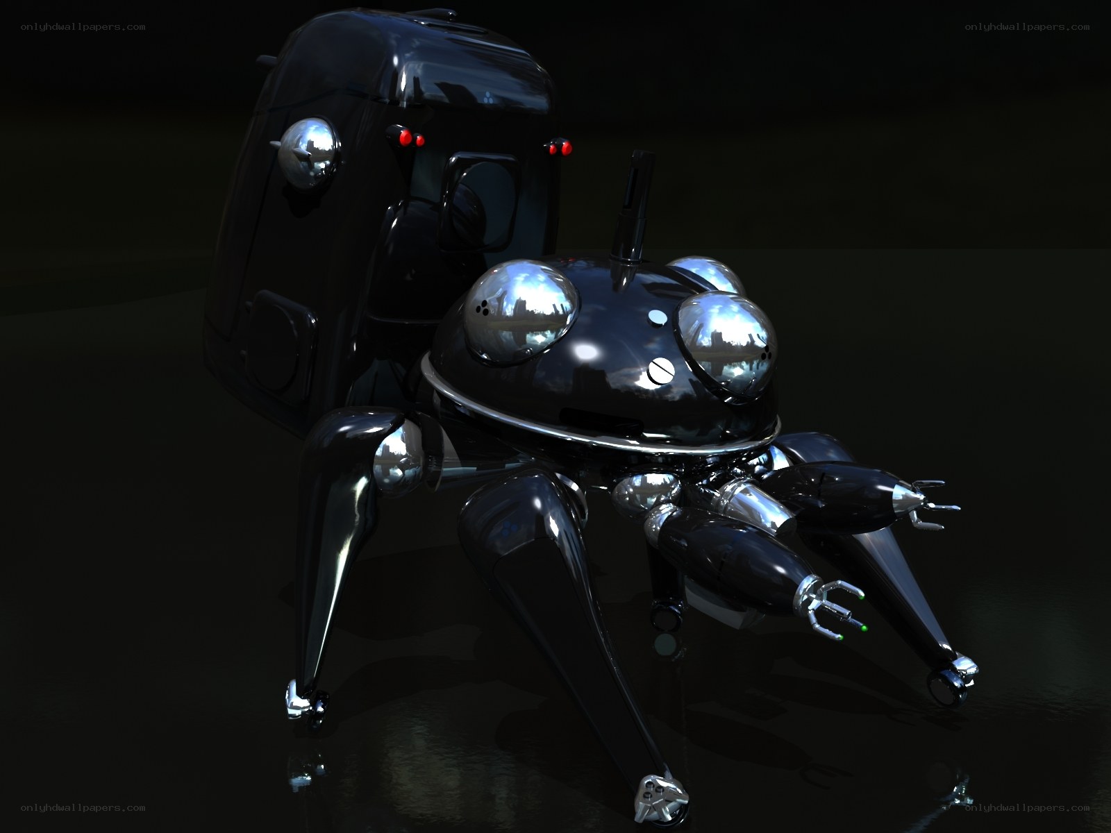 black robotic spider