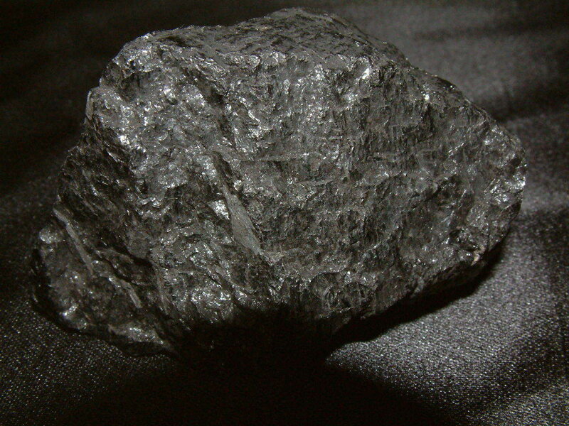black rock mineral specimen