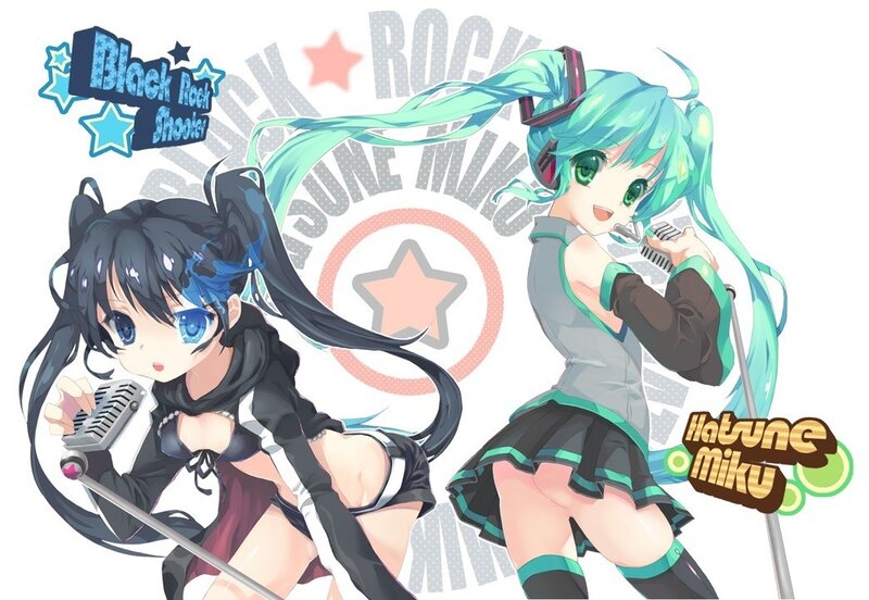 Black Rock Shooter and Hatsune Miku