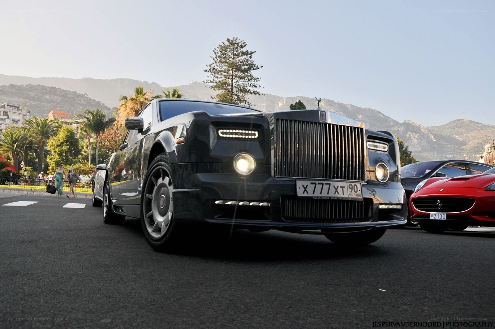 Black Rolls-Royce at a car show