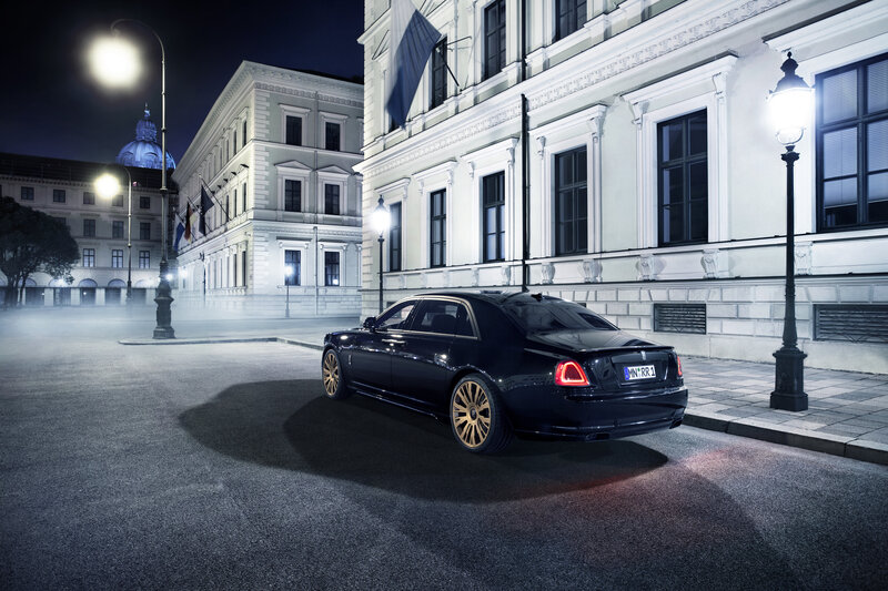 Black Rolls-Royce at night