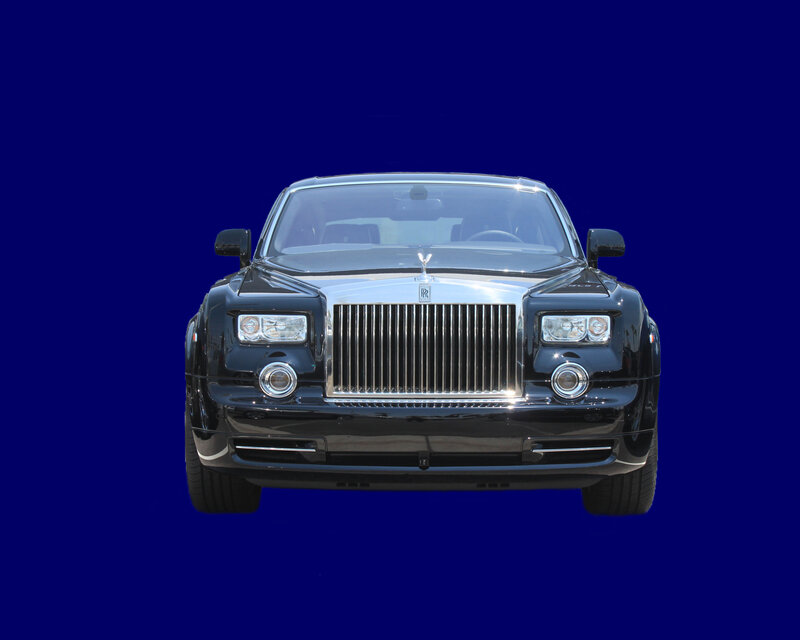Black Rolls-Royce Car — Blue