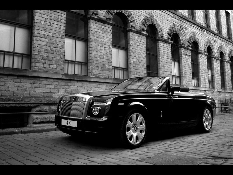 Black Rolls-royce Convertible — Dramatic, Photograph, Building