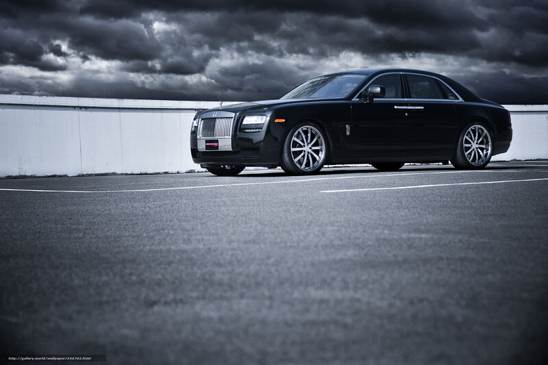 Black Rolls-Royce on a cloudy day
