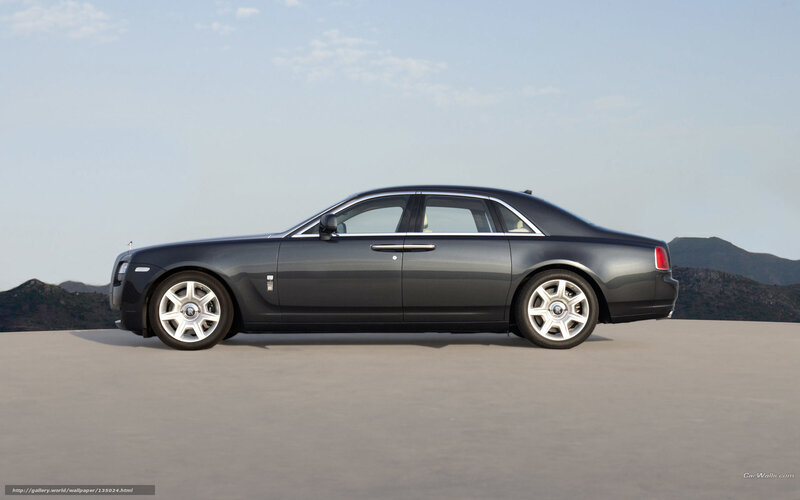 Black Rolls-Royce on desert plain