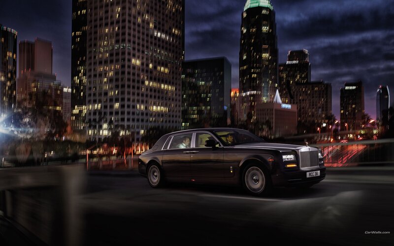 Black Rolls-Royce on Road — Dramatic