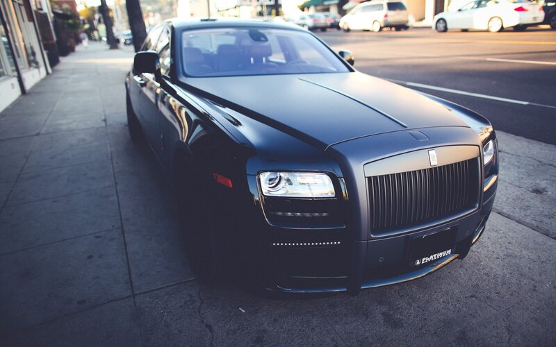 Black Rolls-Royce on Street