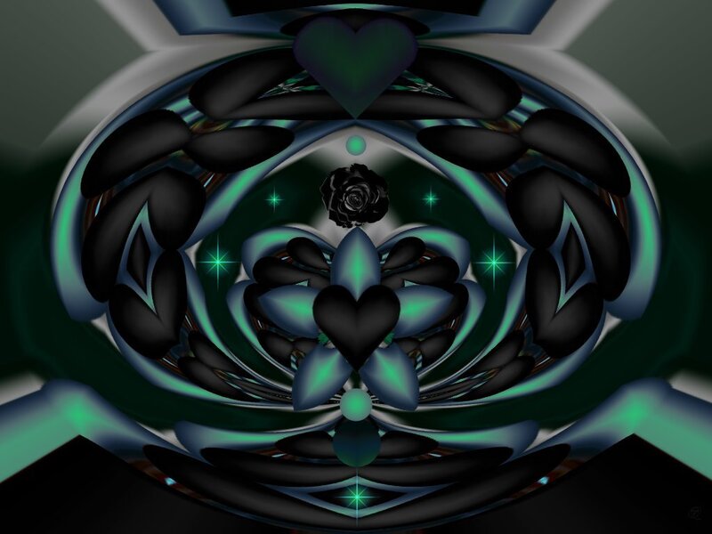 Black Rose in Mandala
