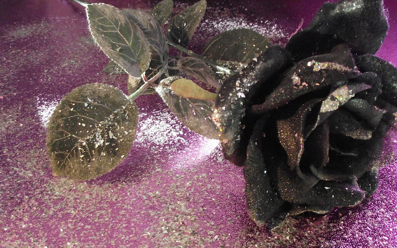Black Rose with Glitter