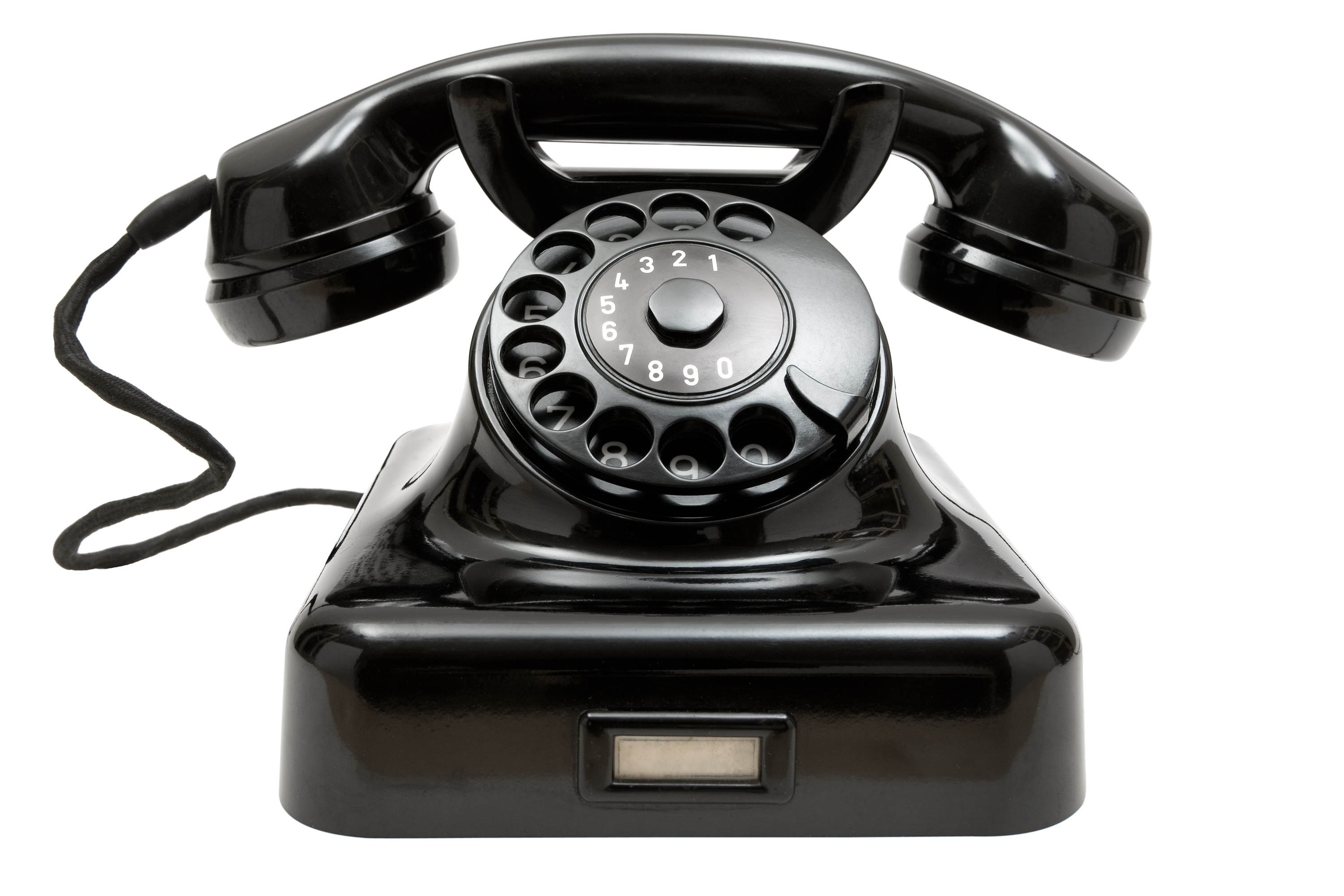 black rotary telephone