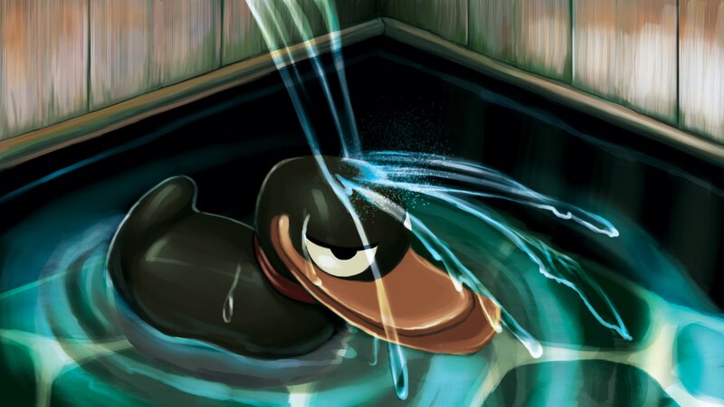 Black Rubber Duck — Teal