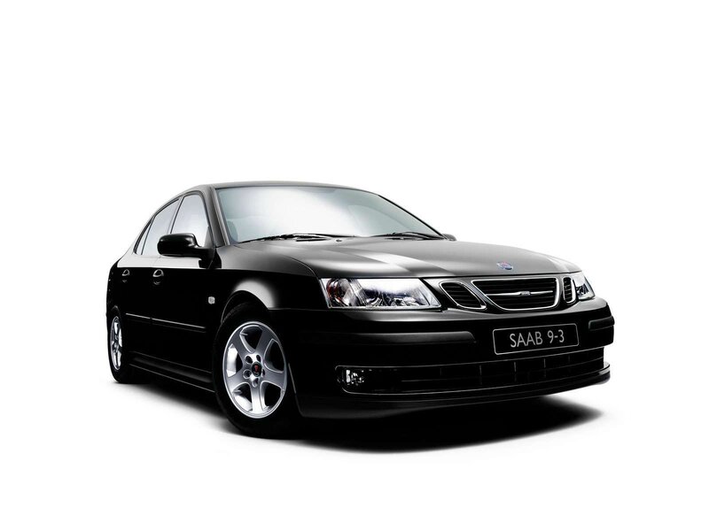 Black Saab 9-3 sedan