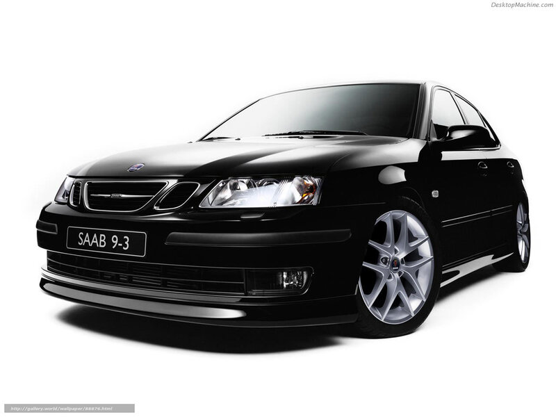 Black Saab 9-3 Sedan — Dramatic