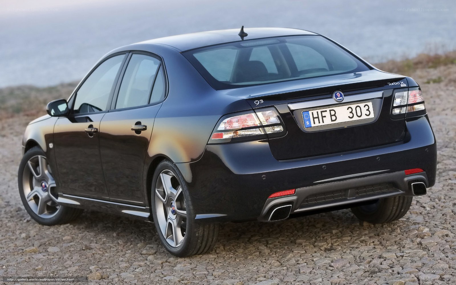 black saab 9-3 sedan