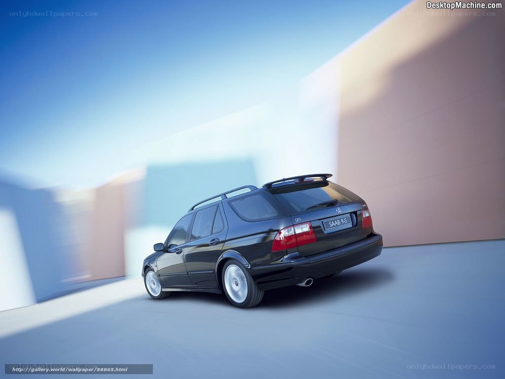Black Saab 9-5 station wagon