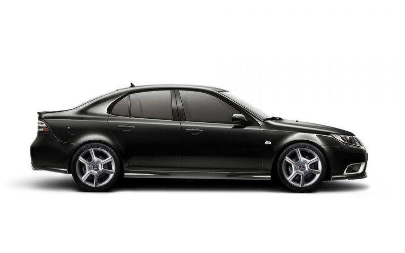 black saab sedan car