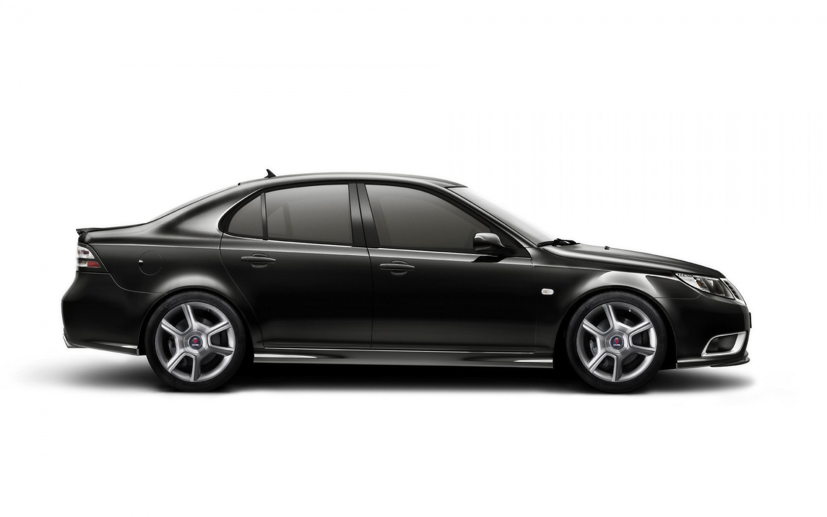 black saab sedan car