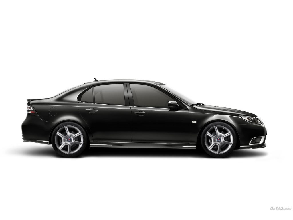 black saab sedan car