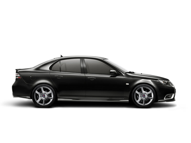 black saab sedan car