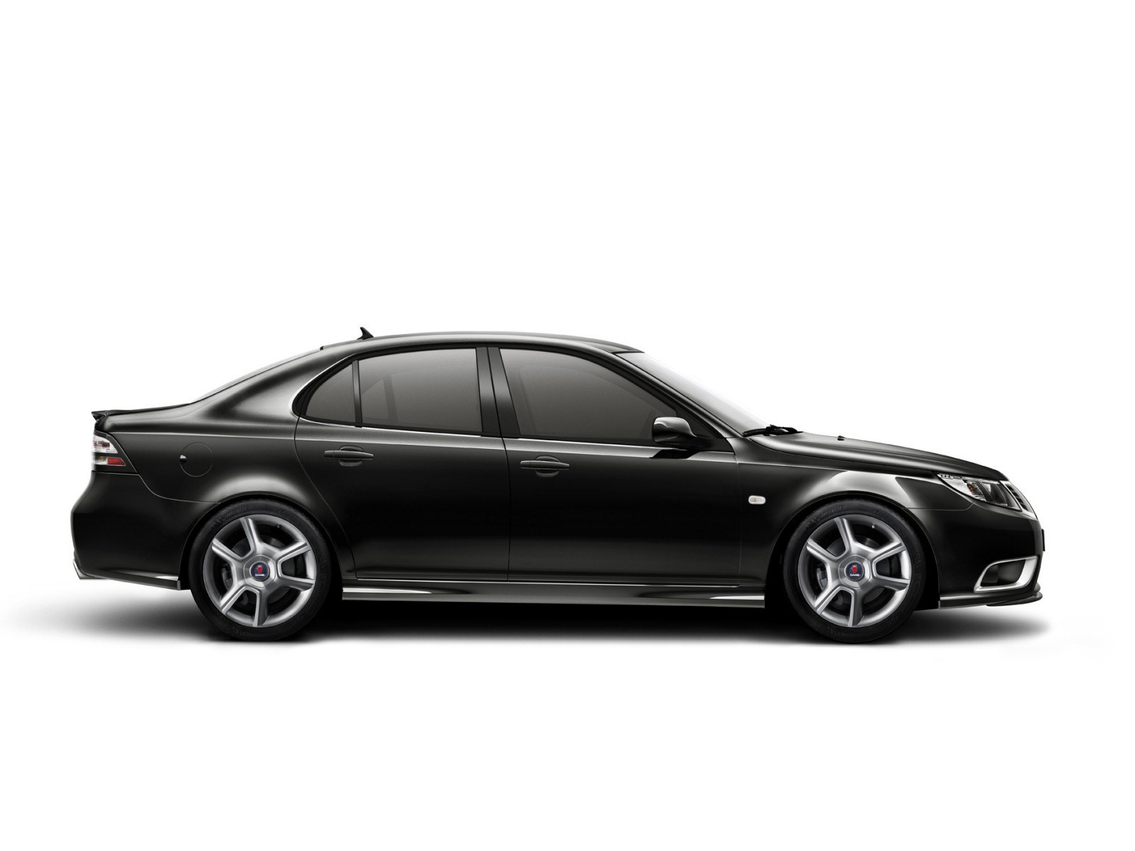 black saab sedan car