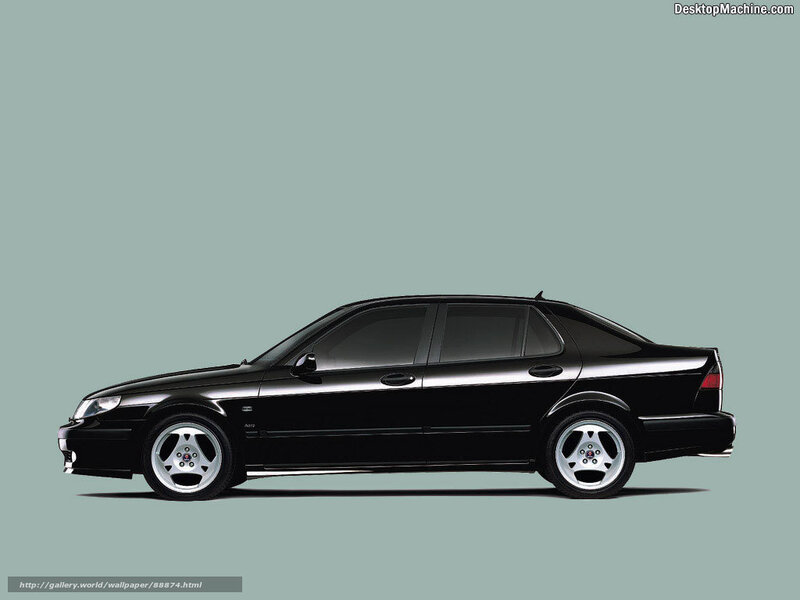 black saab sedan car