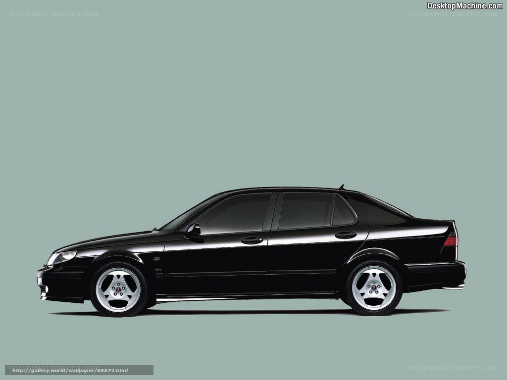 black saab sedan car
