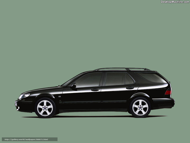 black saab station wagon
