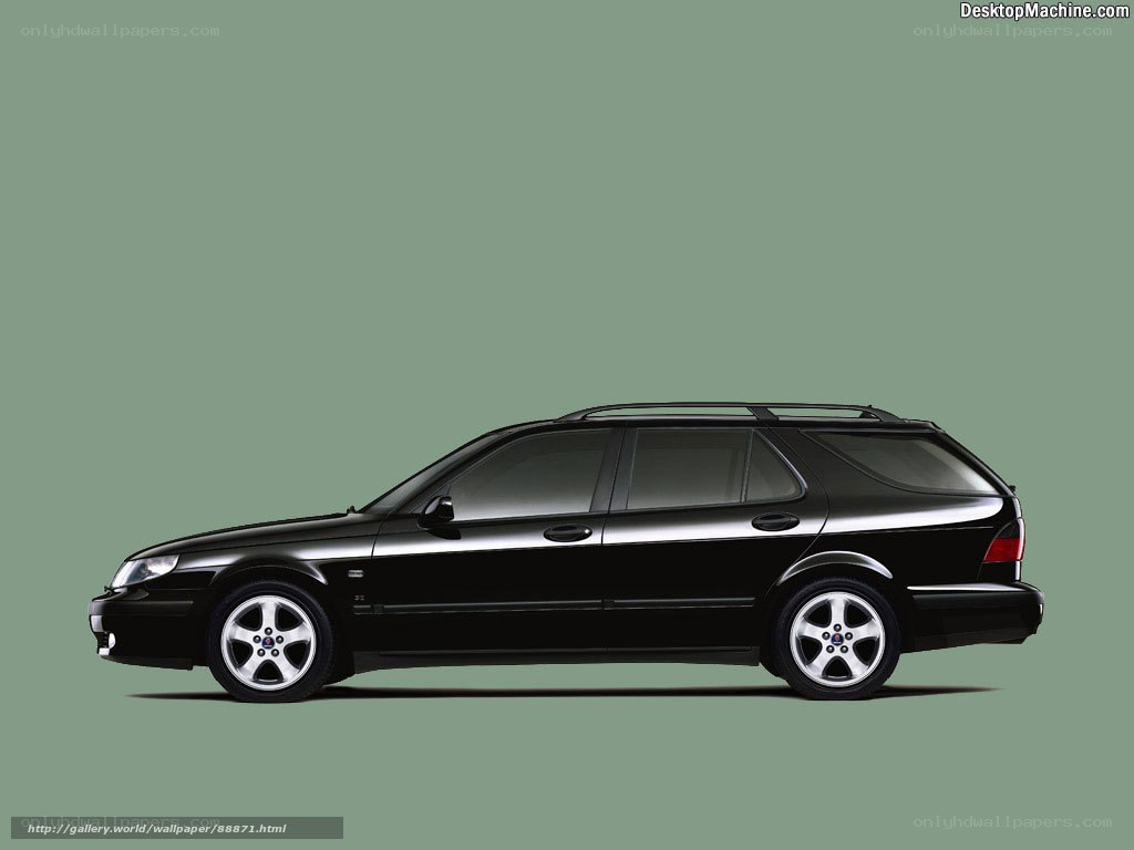 black saab station wagon