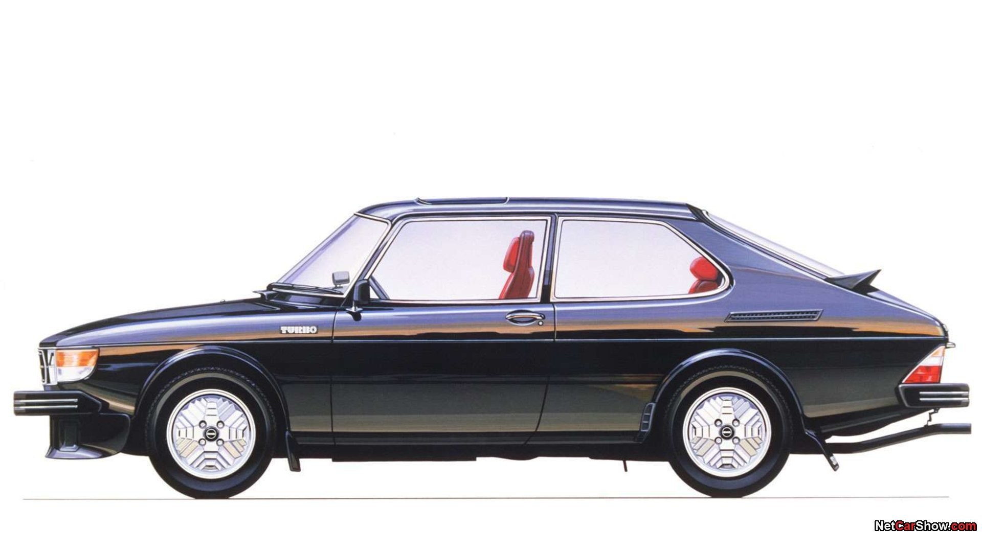 Black Saab Turbo car