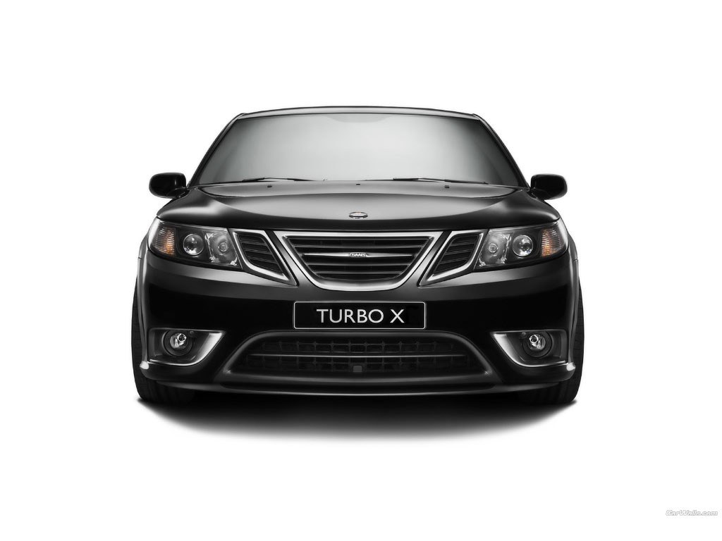 Black Saab Turbo X front view