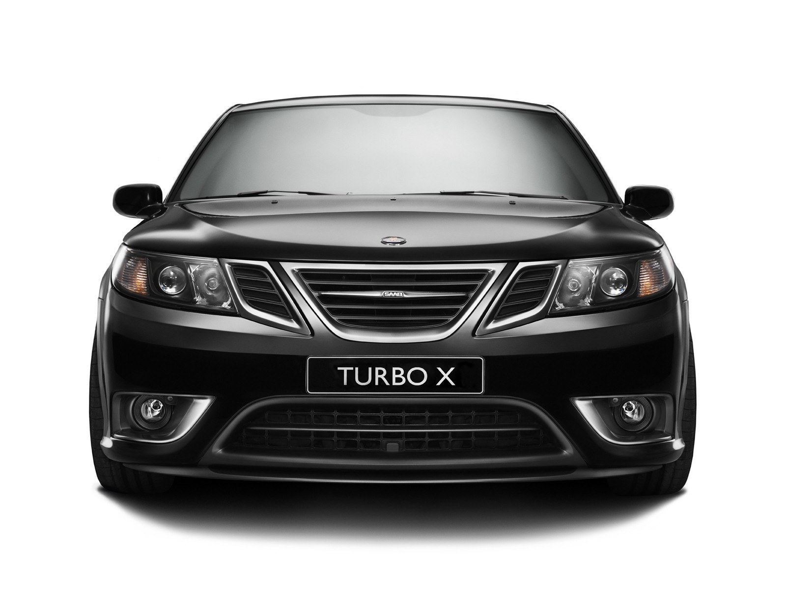 Black Saab Turbo X front view