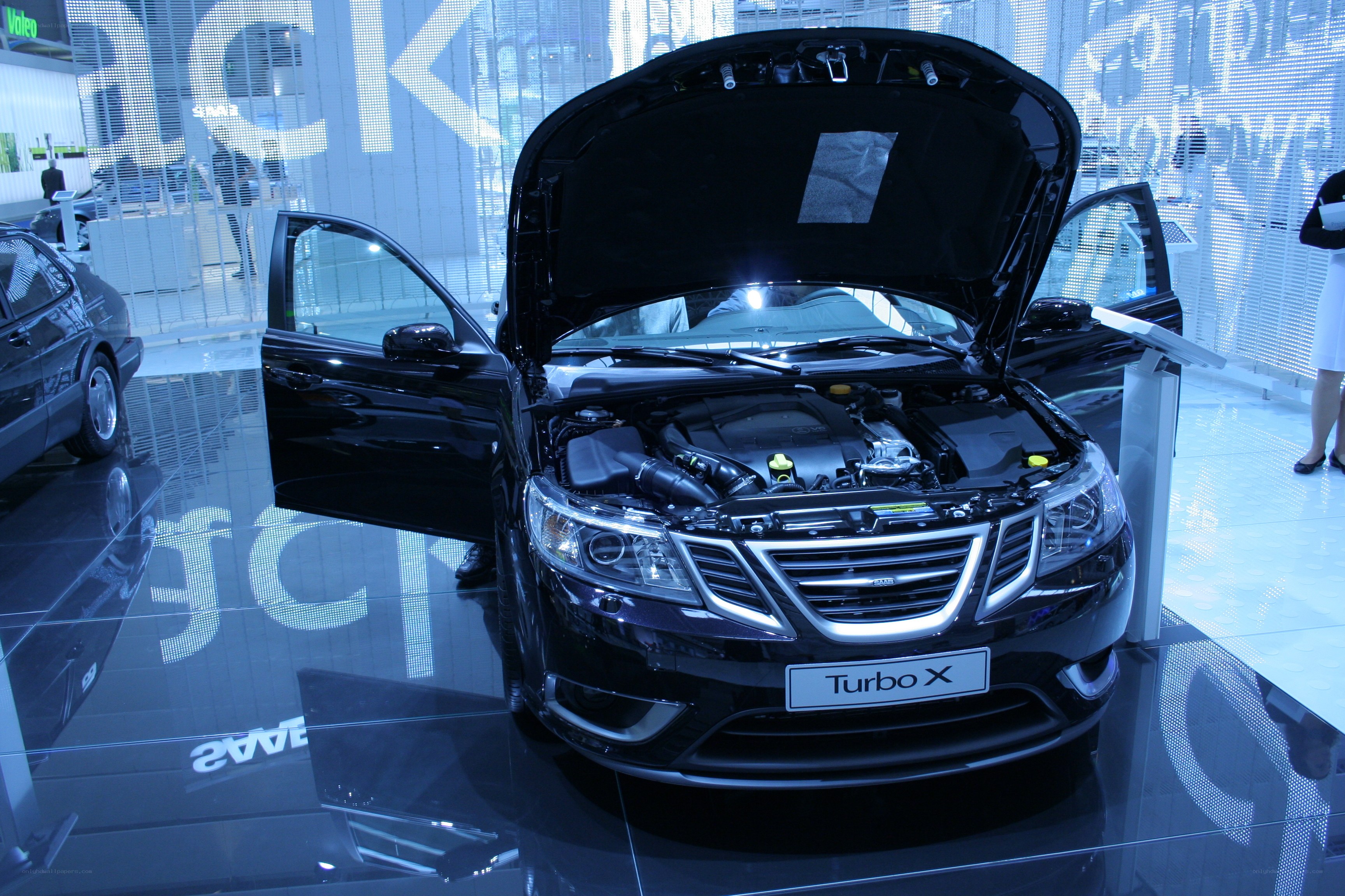 Black Saab Turbo X on display