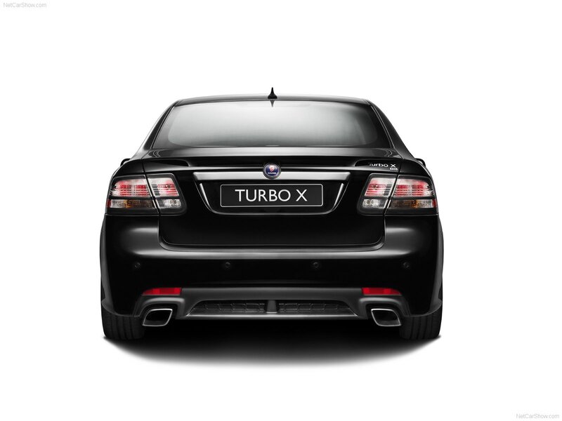 black saab turbo x rear view