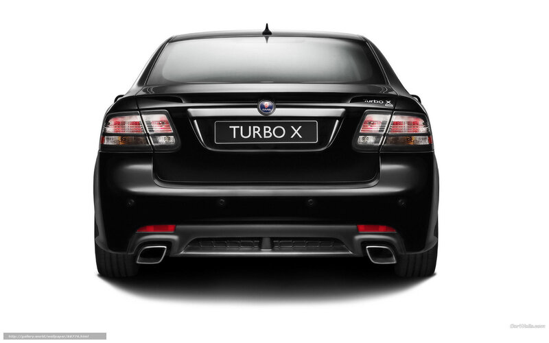 black saab turbo x rear view
