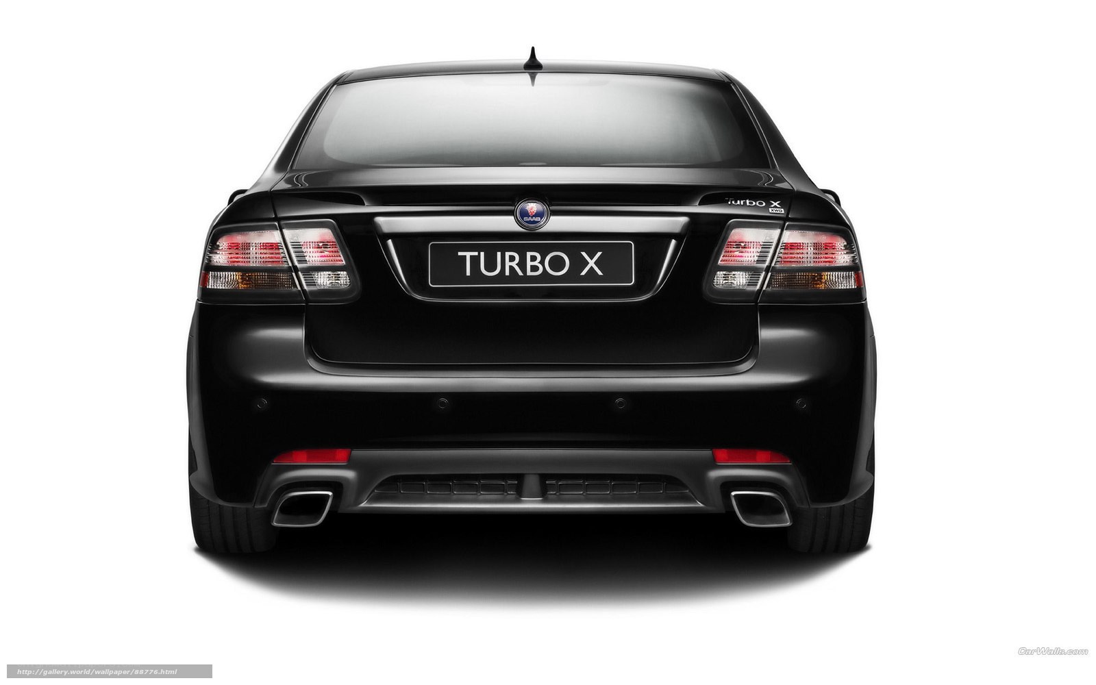 black saab turbo x rear view