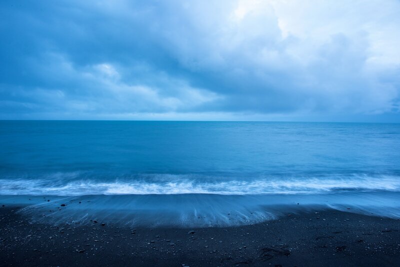 Black Sand Beach — Blue, Calm