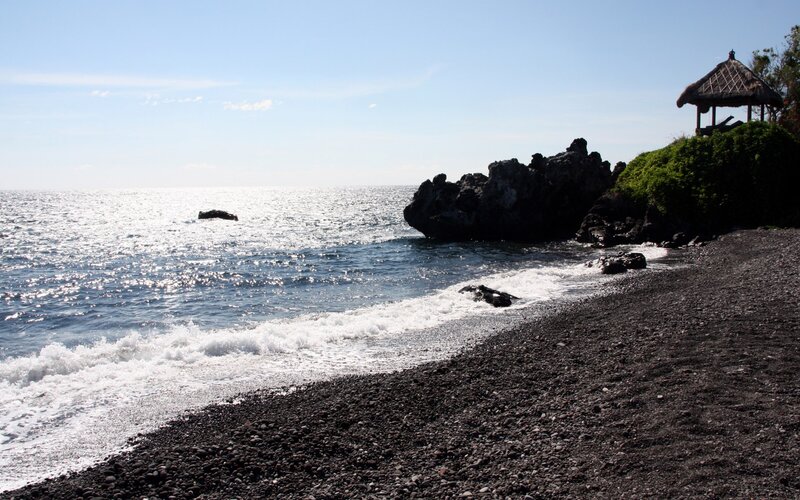 Black Sand Beach — Blue, Serene, Afternoon