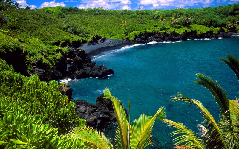 Black Sand Beach Cove — Blue