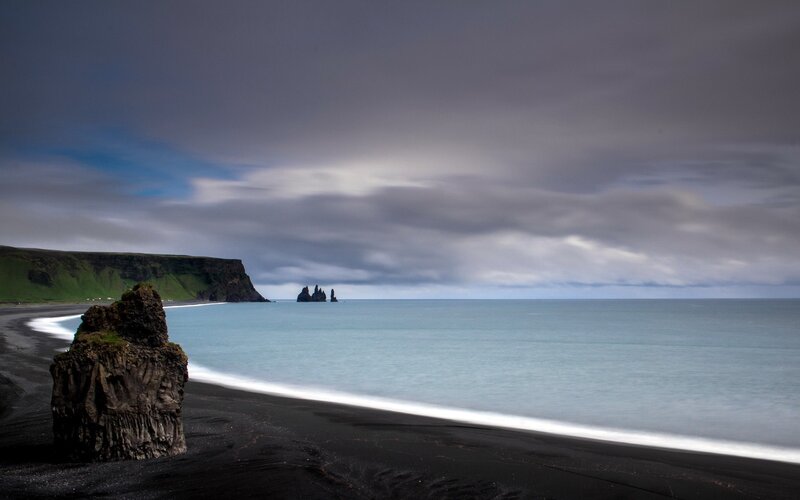 Black Sand Beach — Dramatic, Photograph
