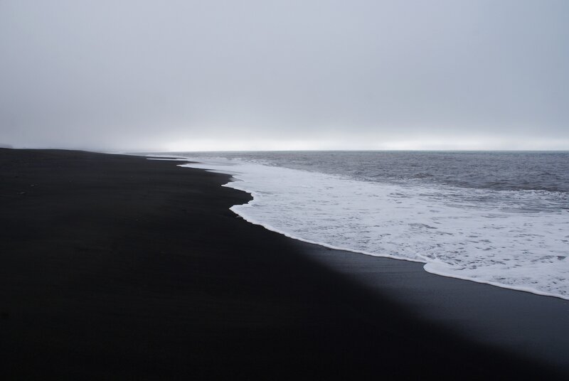 Black Sand Beach — Dreary, Photograph