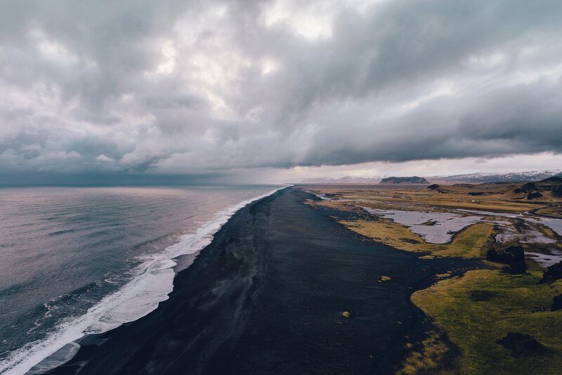 Black Sand Beach — Gray, Dramatic, Afternoon