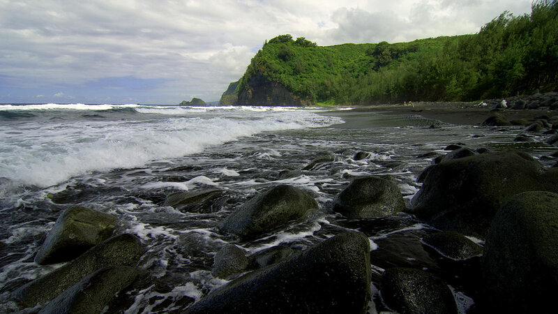 Black Sand Beach — Green, Dramatic