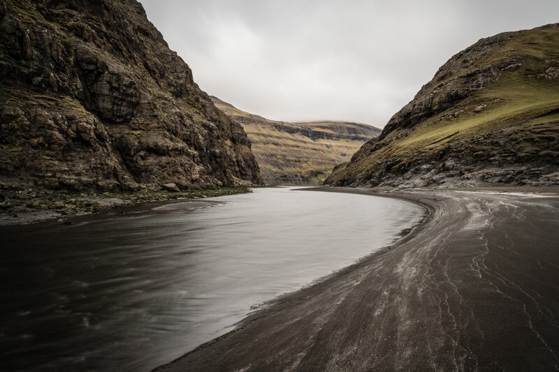 Black Sand Beach in Canyon
