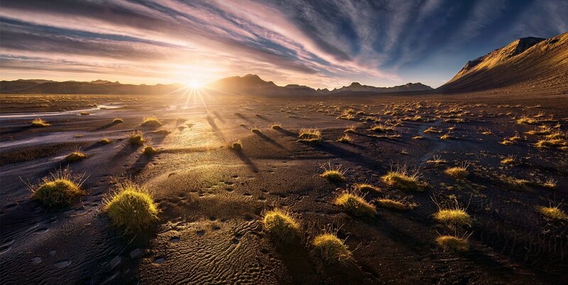 Black Sand Desert Landscape